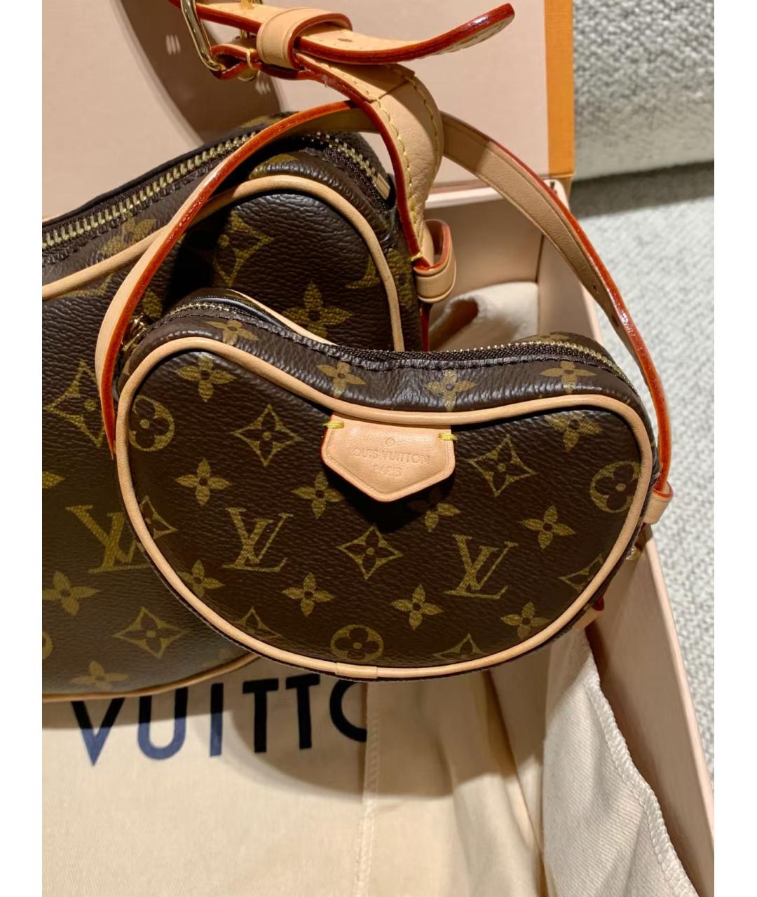 LOUIS VUITTON Коричневая сумка через плечо из канвы, фото 2