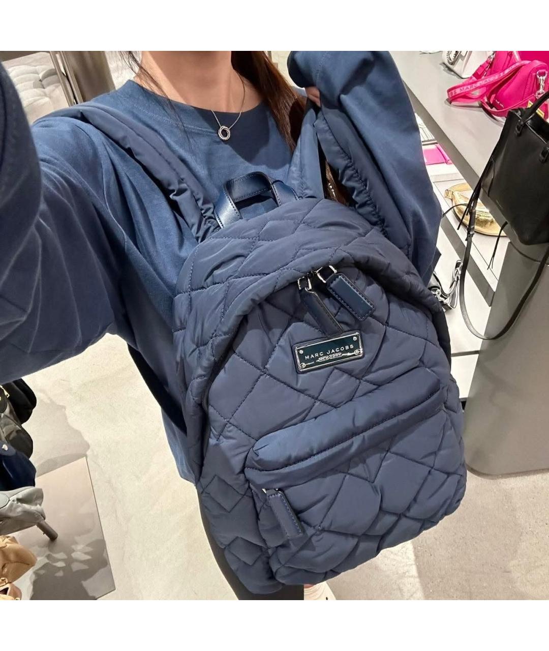 MARC JACOBS Темно-синий нейлоновый рюкзак, фото 4