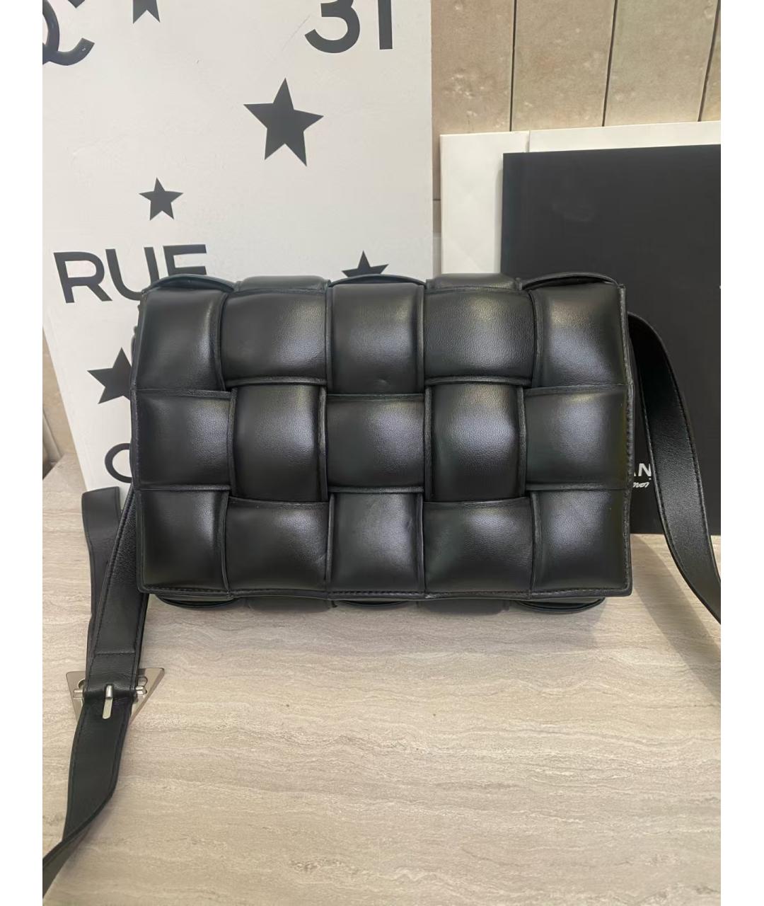BOTTEGA VENETA Черная кожаная сумка через плечо, фото 5