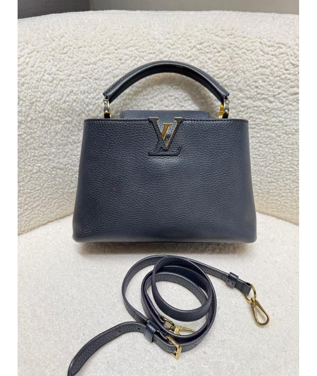 LOUIS VUITTON Черная кожаная сумка через плечо, фото 6