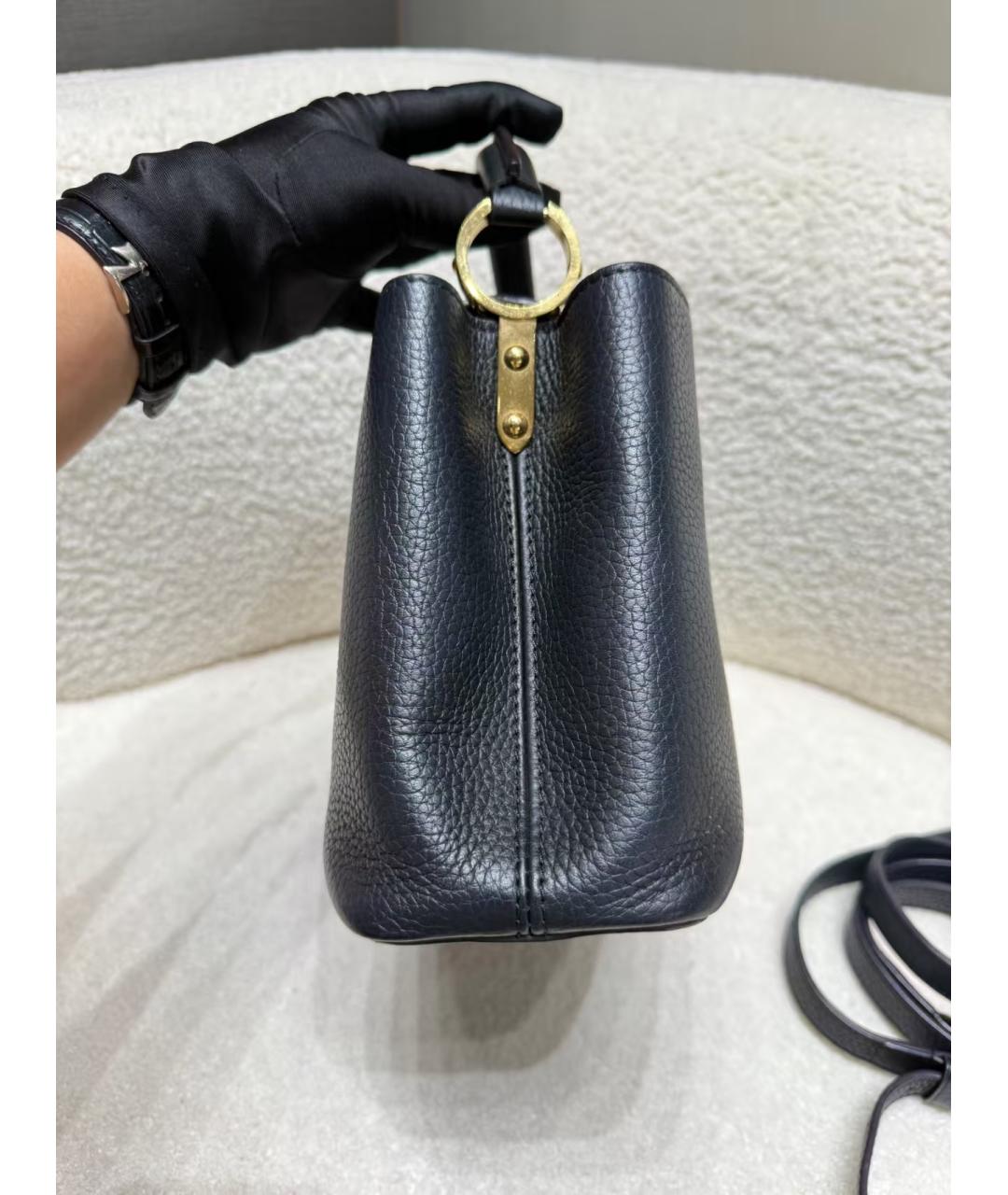 LOUIS VUITTON Черная кожаная сумка через плечо, фото 3