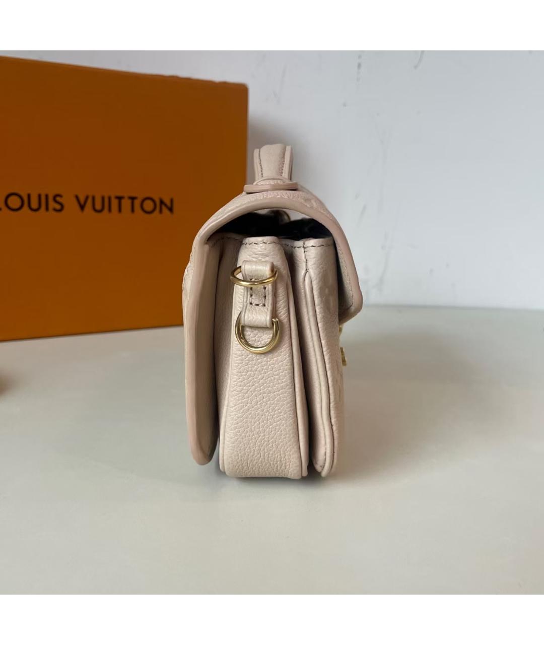 LOUIS VUITTON Бежевая кожаная сумка через плечо, фото 3