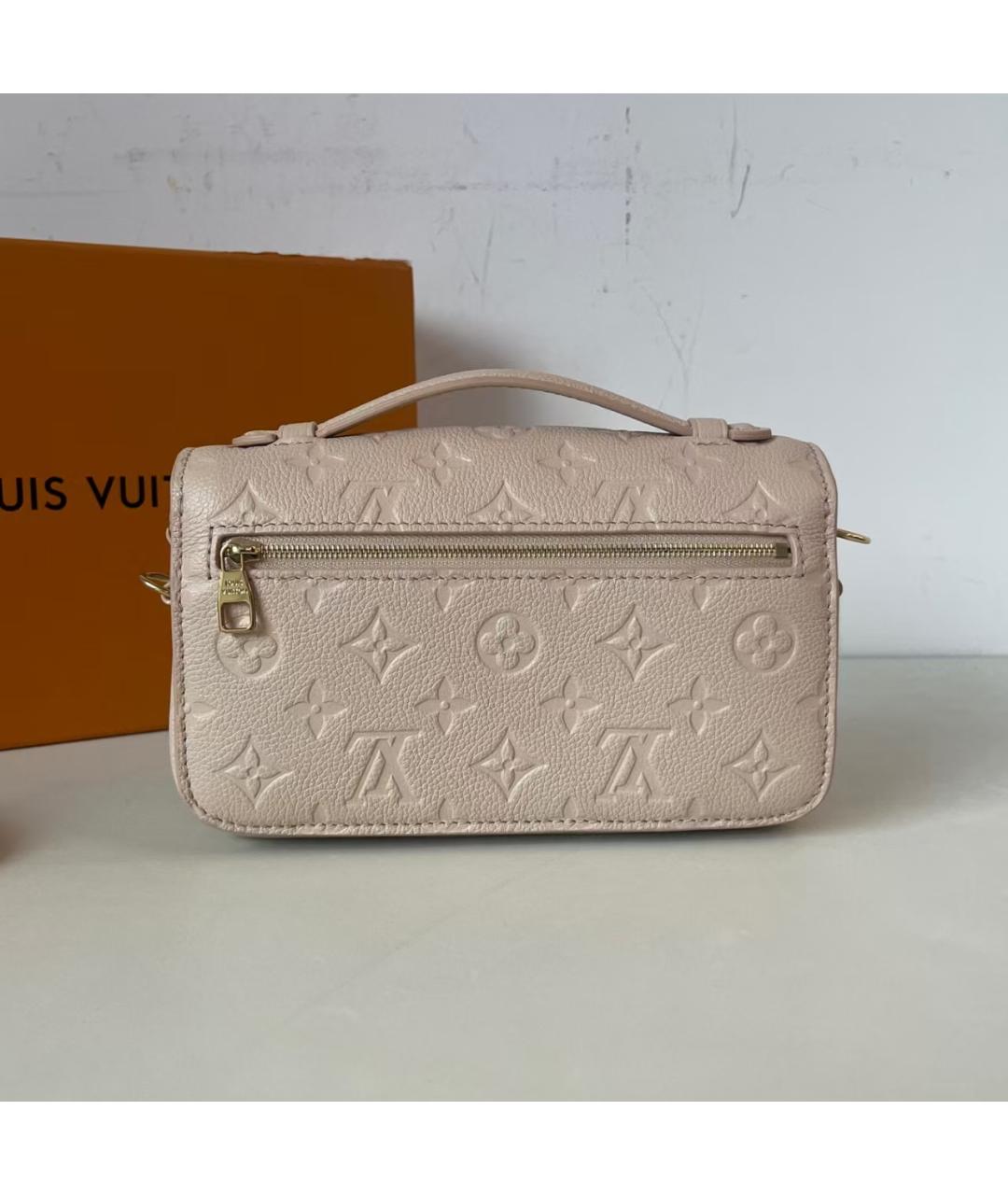 LOUIS VUITTON Бежевая кожаная сумка через плечо, фото 2