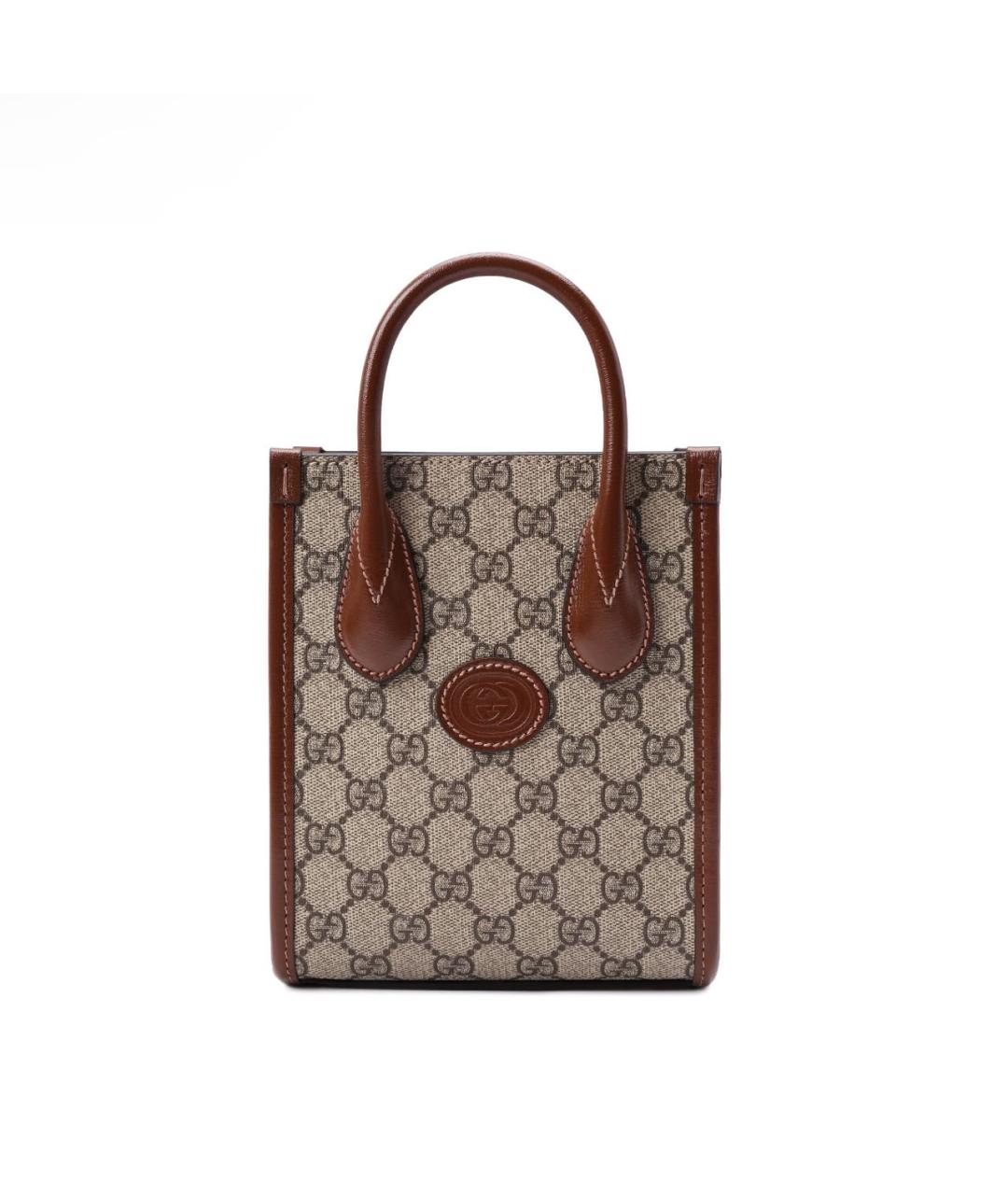 GUCCI Коричневая сумка через плечо из канвы, фото 6