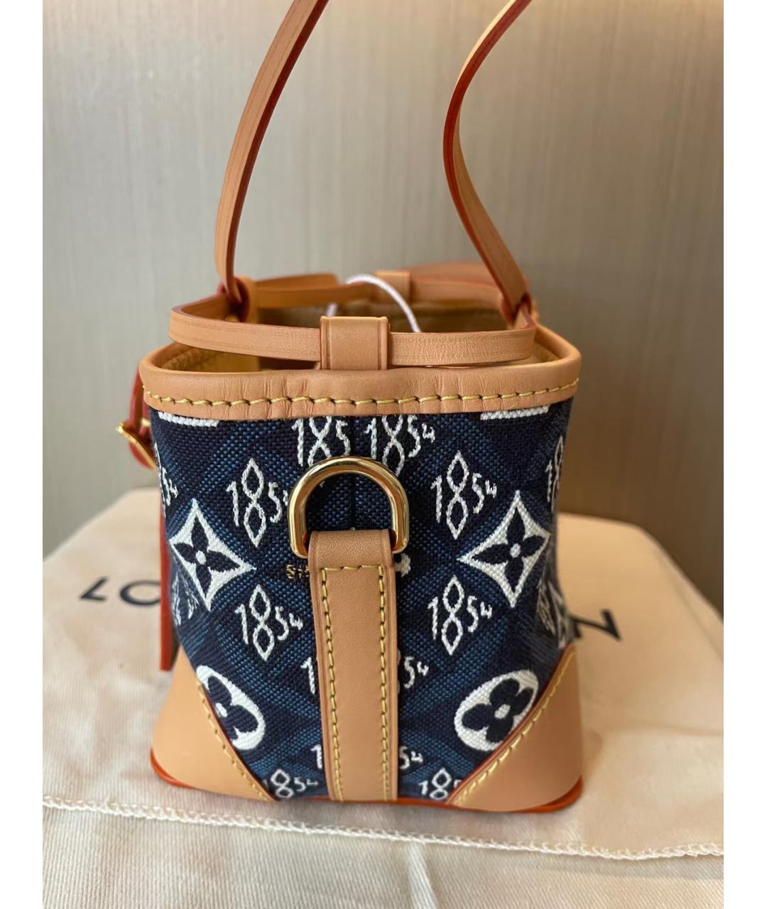 LOUIS VUITTON Темно-синяя сумка через плечо из канвы, фото 3