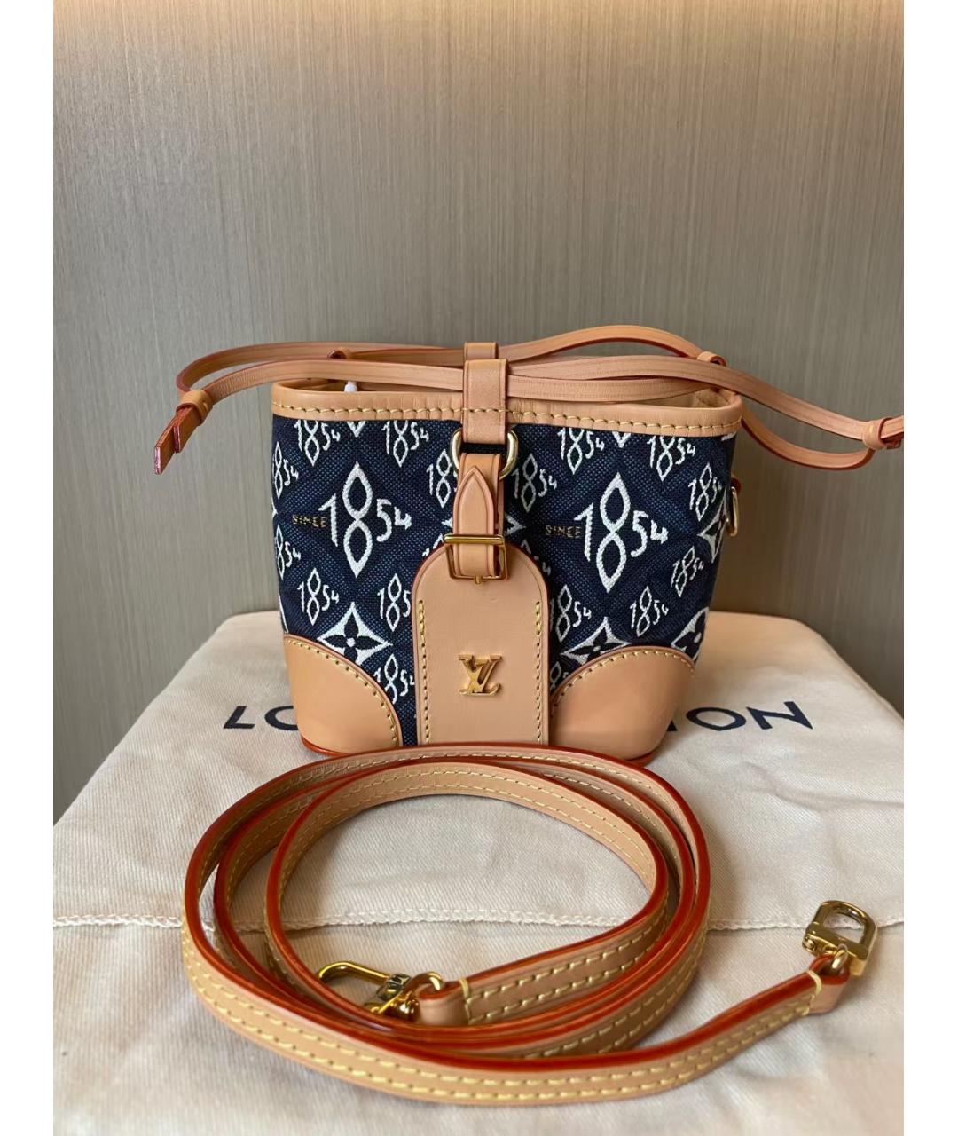 LOUIS VUITTON Темно-синяя сумка через плечо из канвы, фото 6