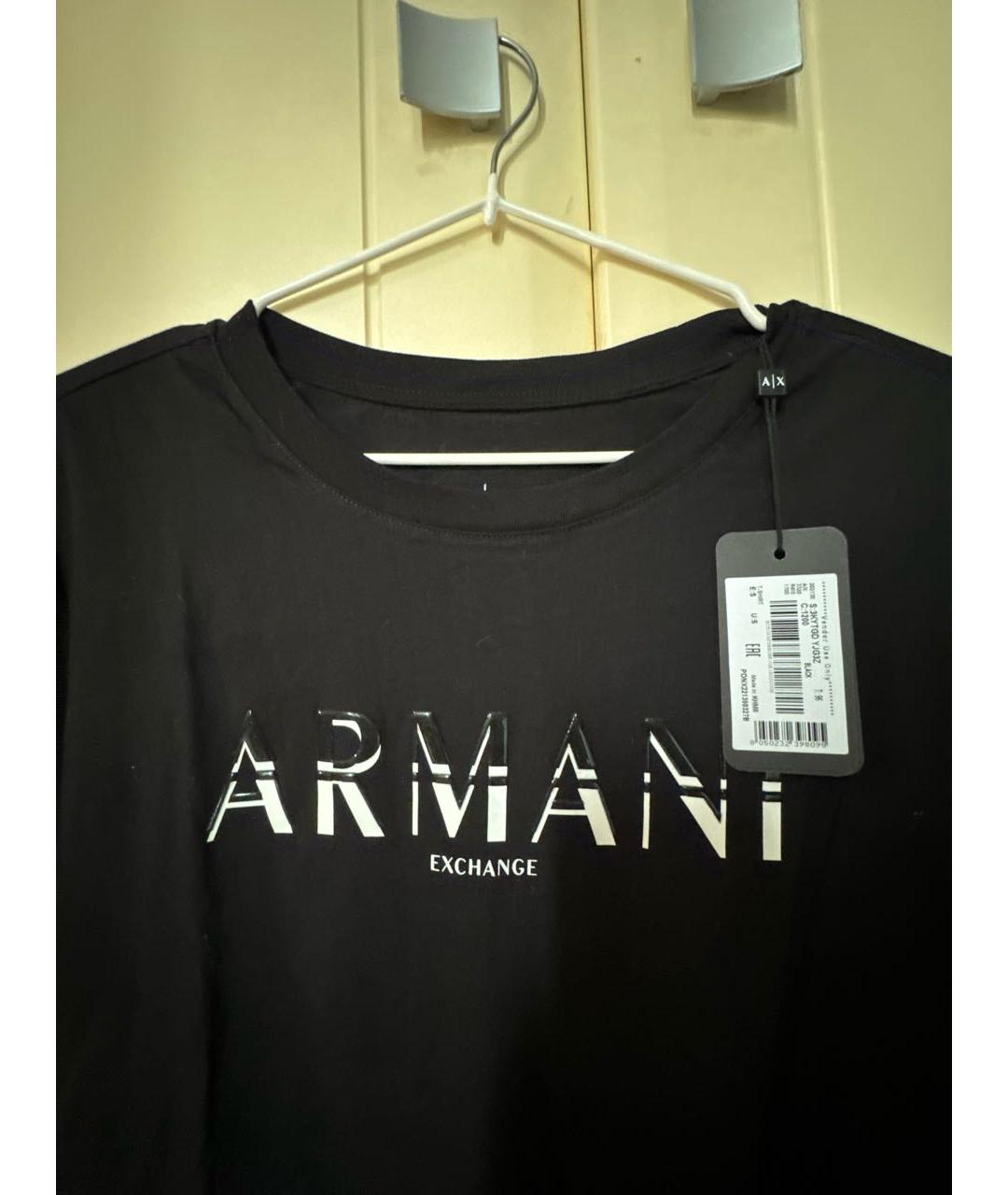 ARMANI EXCHANGE Черная хлопковая футболка, фото 3