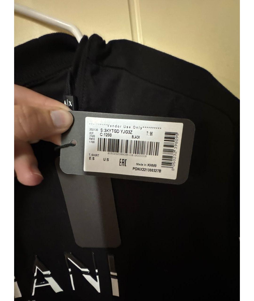 ARMANI EXCHANGE Черная хлопковая футболка, фото 5
