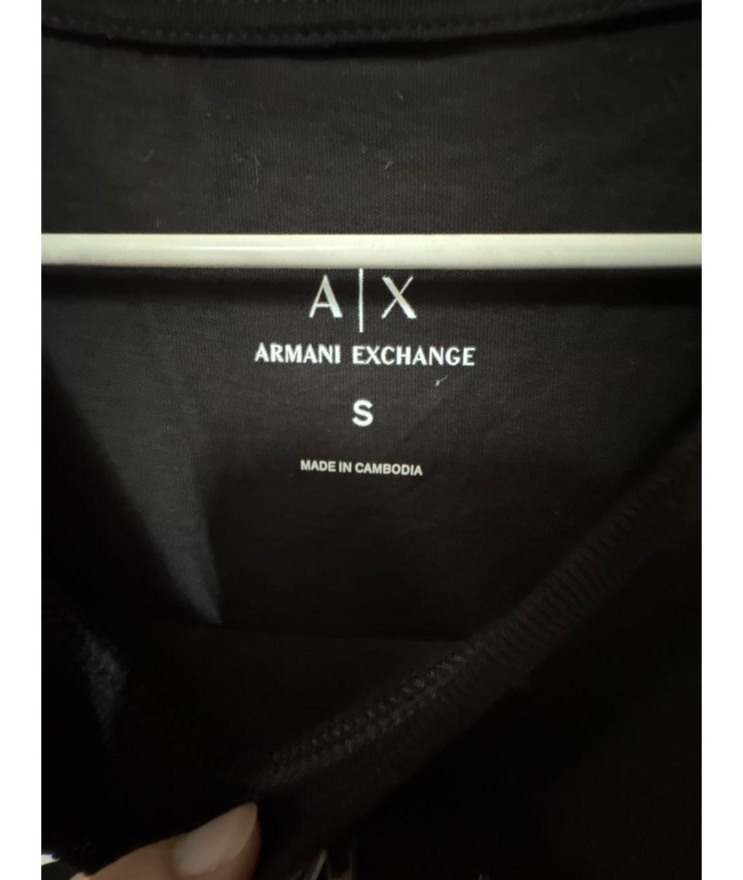 ARMANI EXCHANGE Черная хлопковая футболка, фото 4