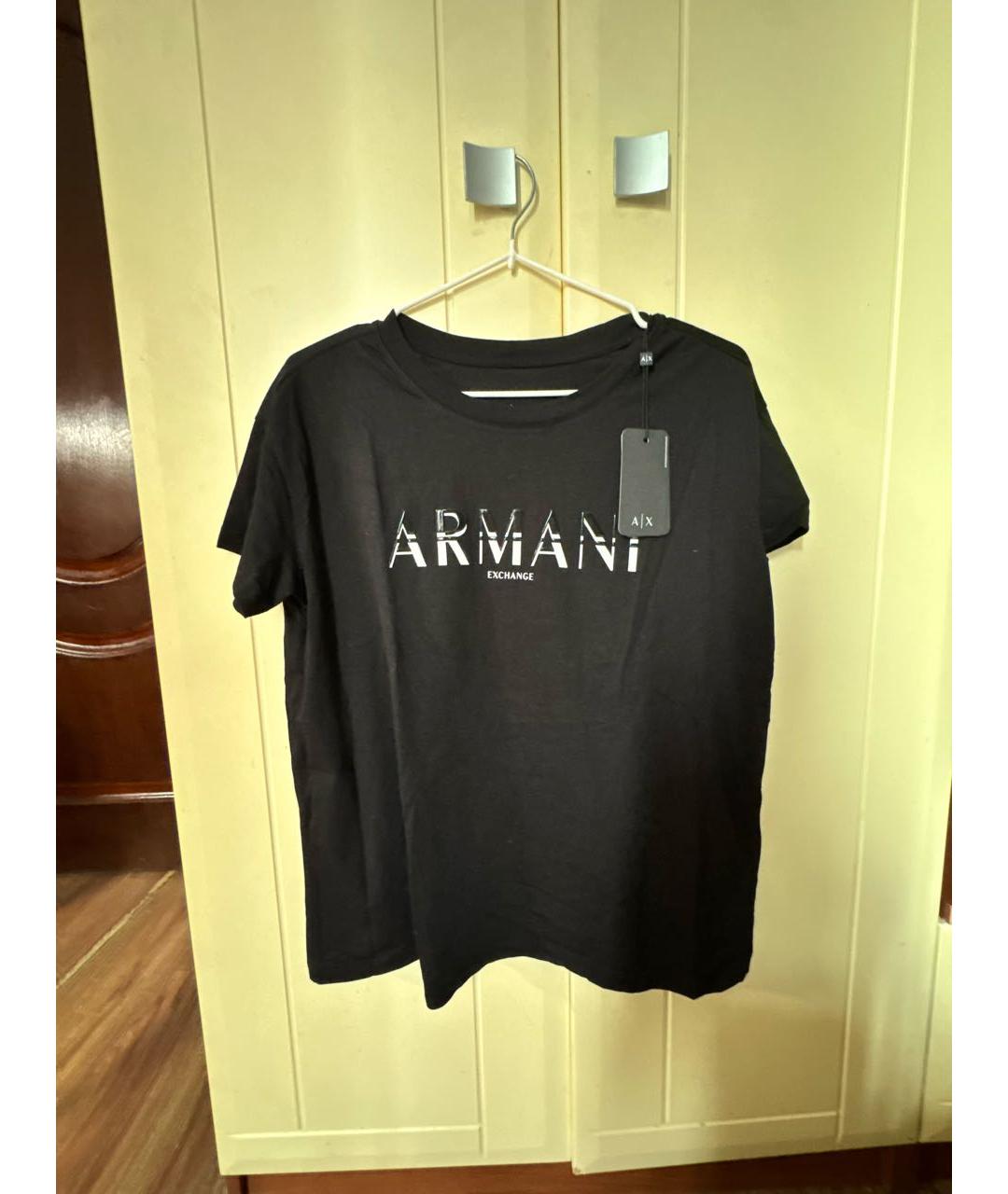 ARMANI EXCHANGE Черная хлопковая футболка, фото 6
