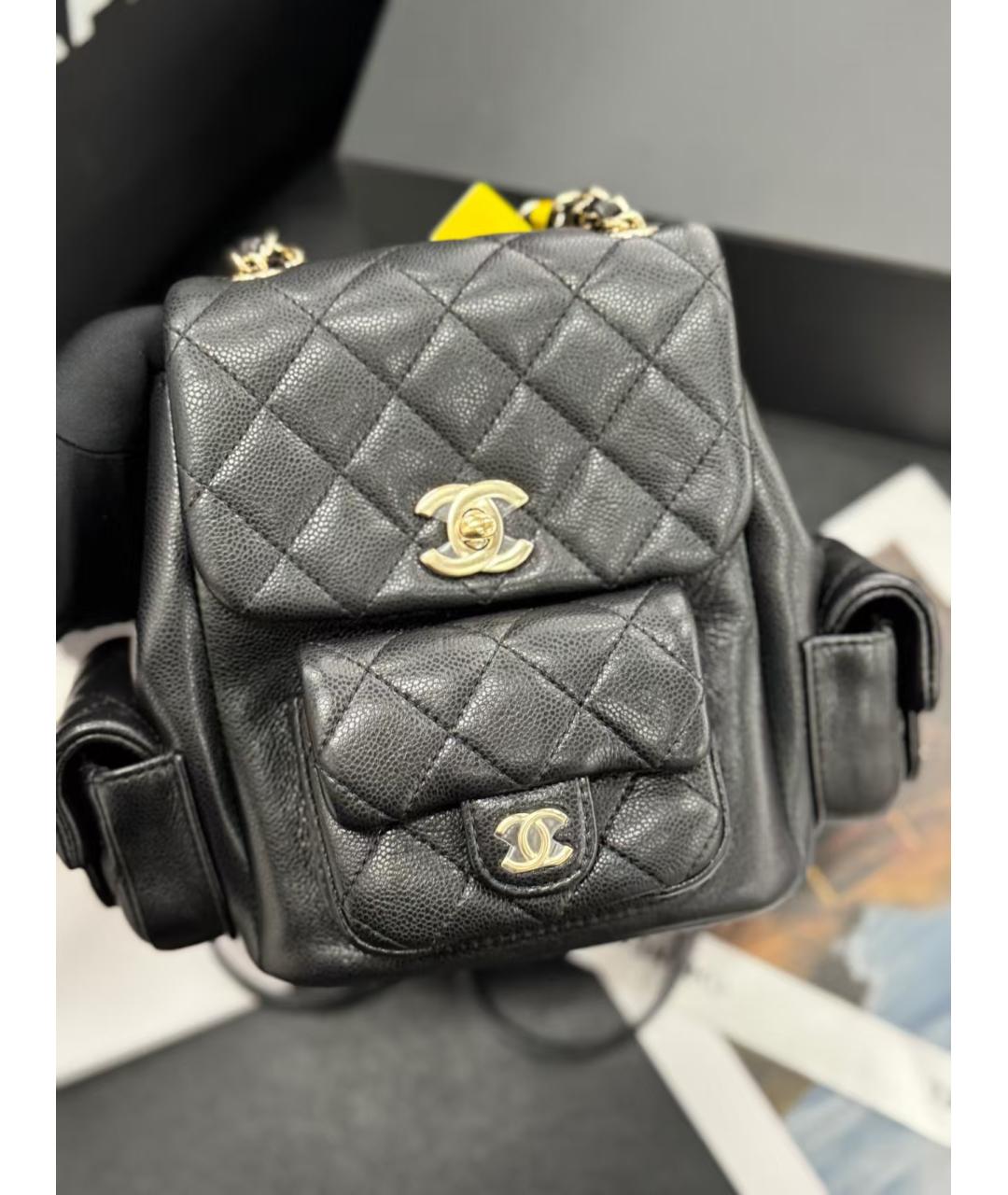 CHANEL Черный кожаный рюкзак, фото 5