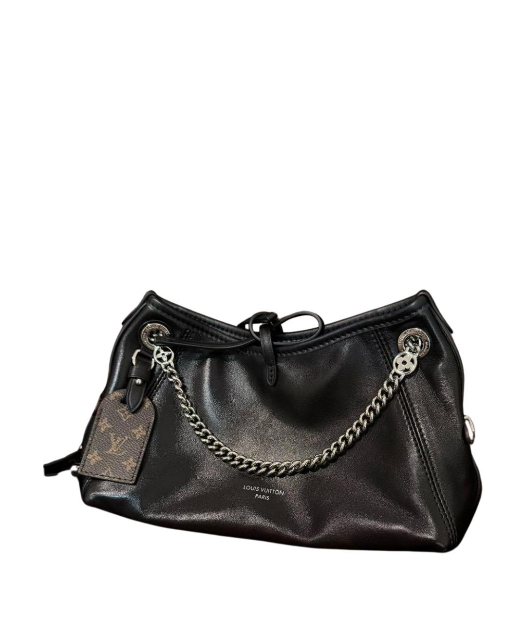 LOUIS VUITTON Черная кожаная сумка через плечо, фото 9