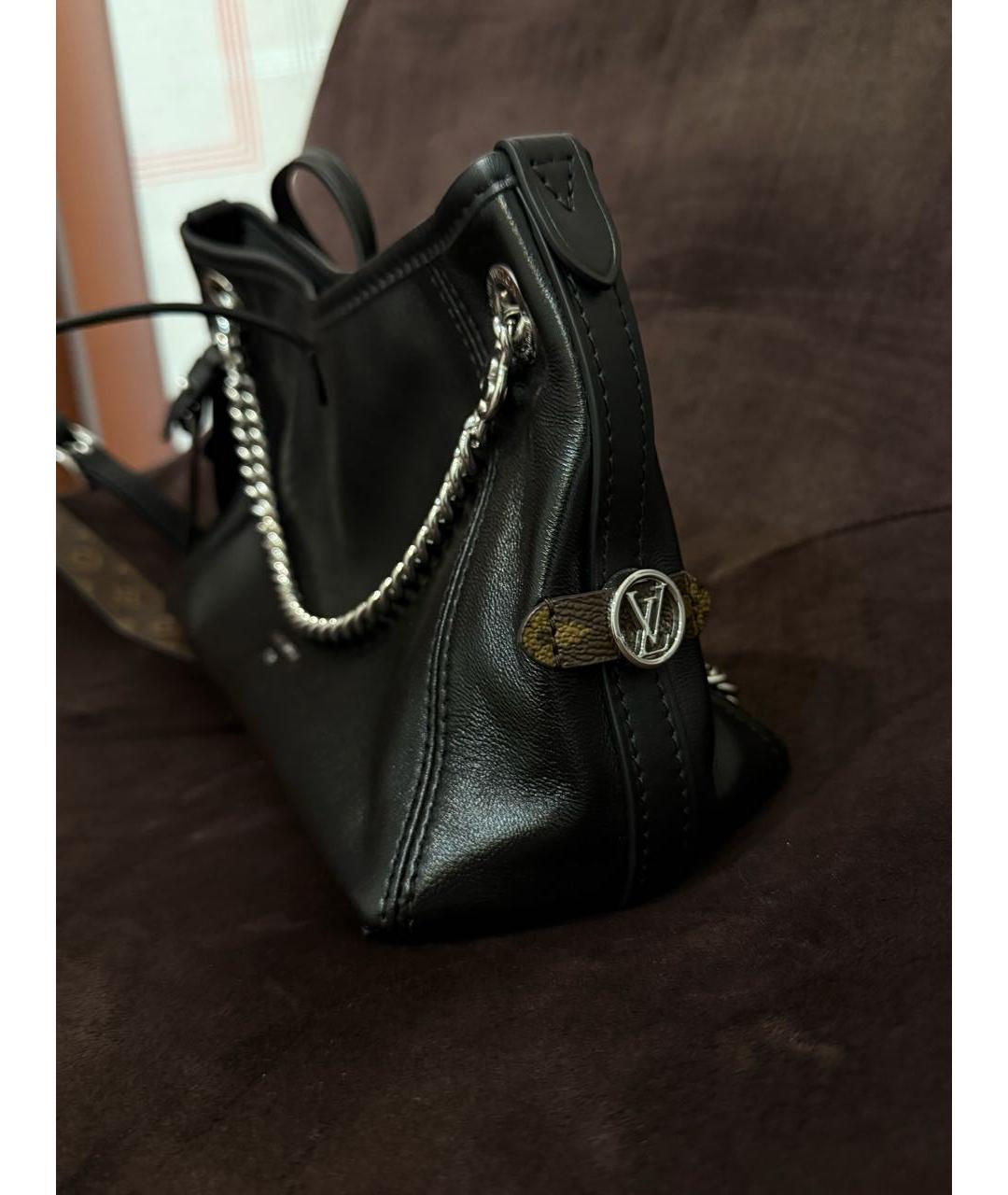 LOUIS VUITTON Черная кожаная сумка через плечо, фото 2