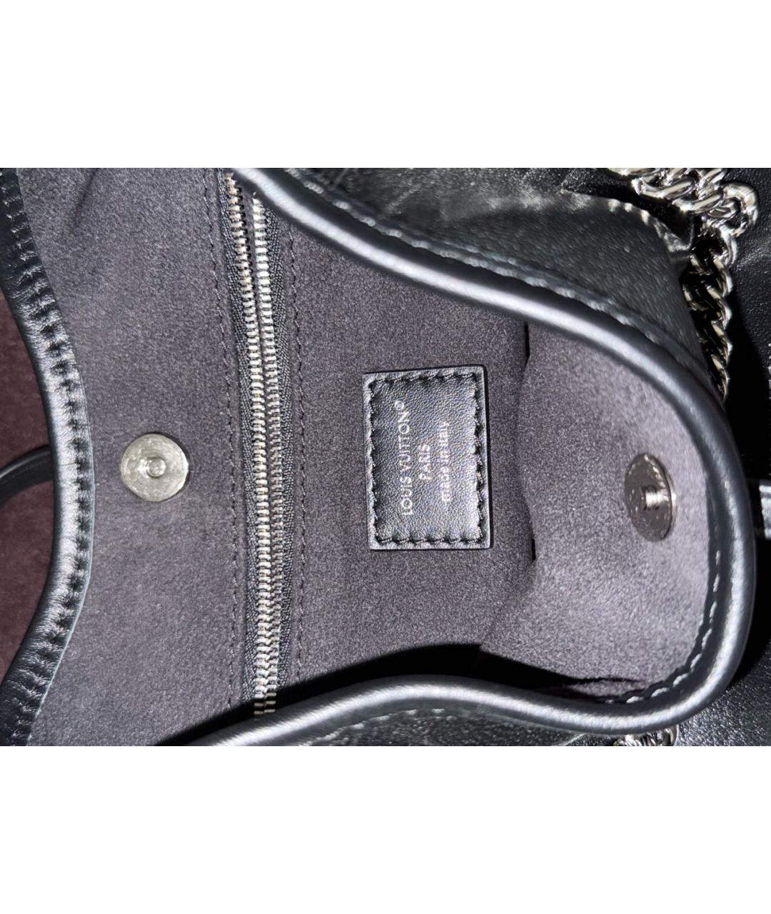 LOUIS VUITTON Черная кожаная сумка через плечо, фото 7