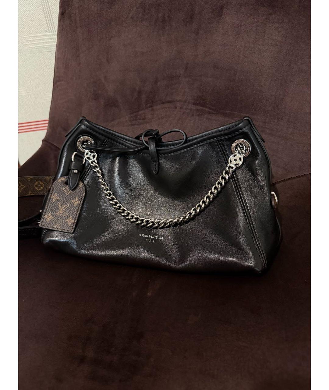 LOUIS VUITTON Черная кожаная сумка через плечо, фото 8