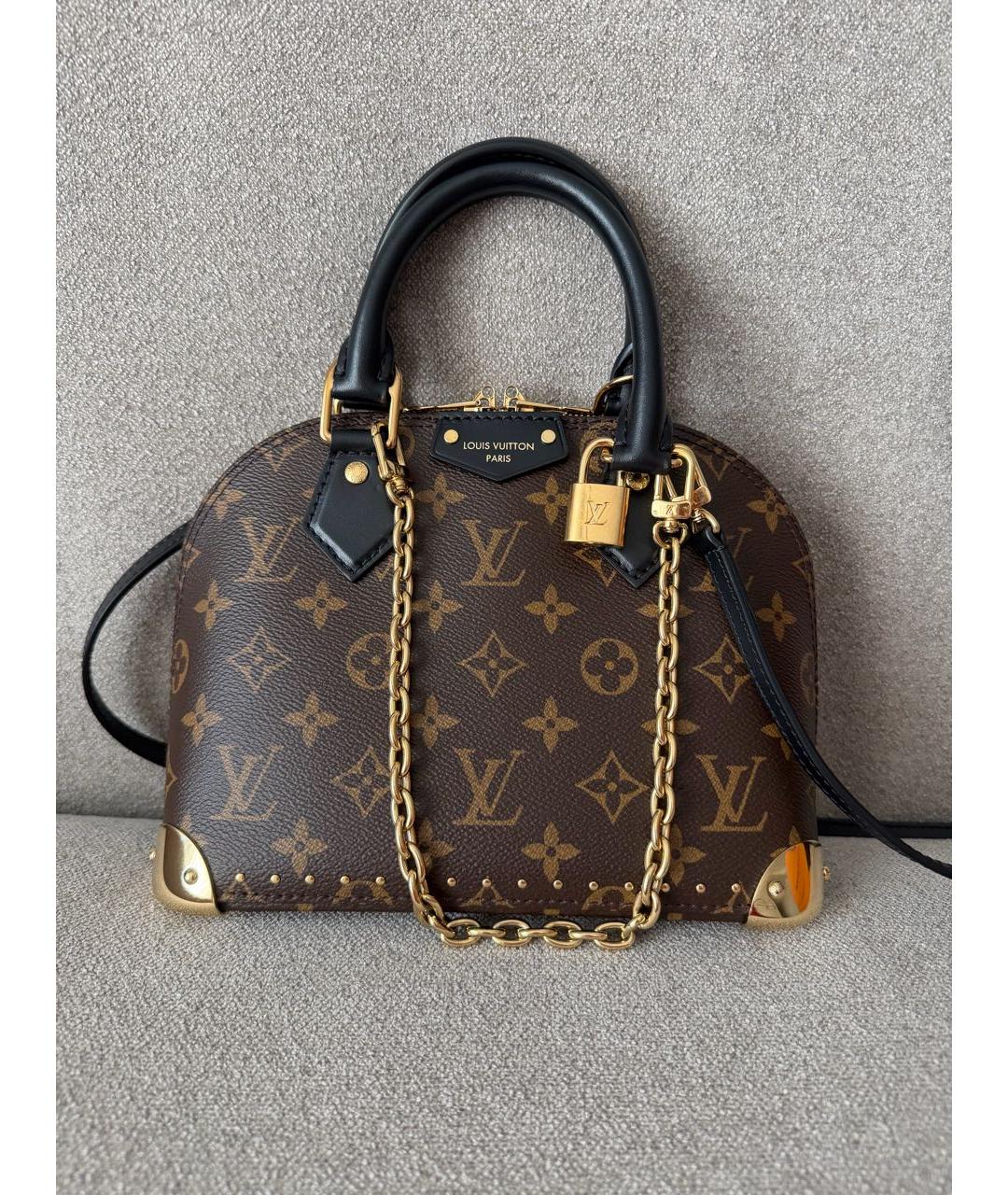 LOUIS VUITTON Коричневая сумка с короткими ручками из канвы, фото 5