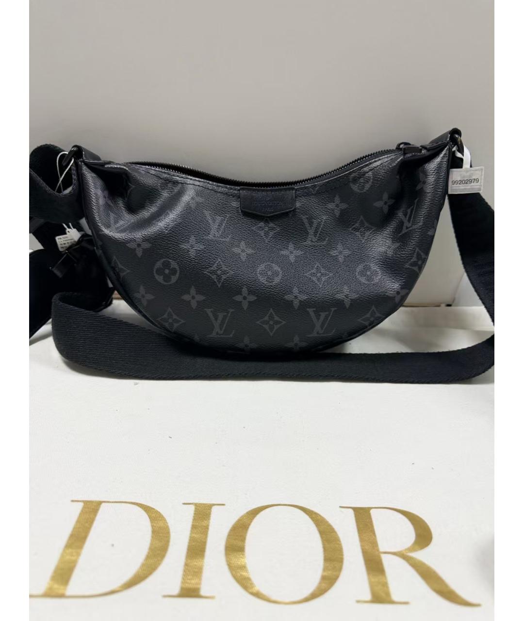 LOUIS VUITTON Черная сумка через плечо из канвы, фото 2