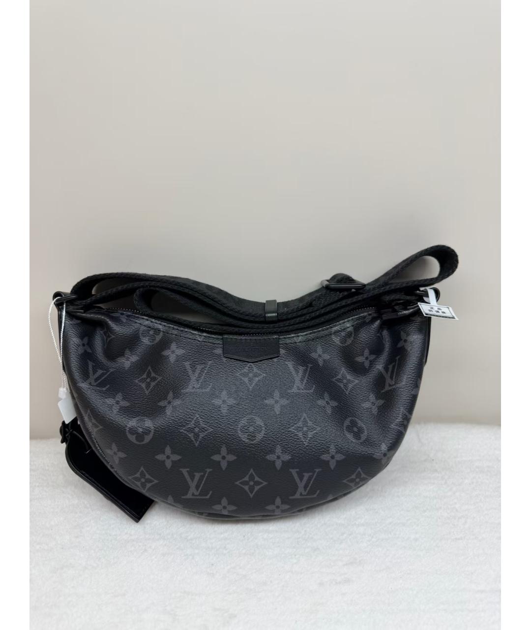 LOUIS VUITTON Черная сумка через плечо из канвы, фото 3