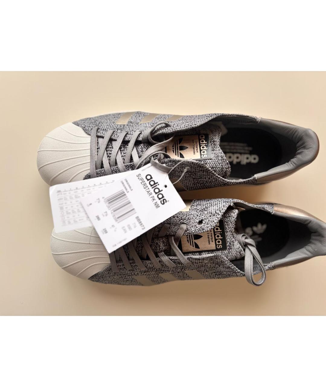 ADIDAS Серые текстильные низкие кроссовки / кеды, фото 3