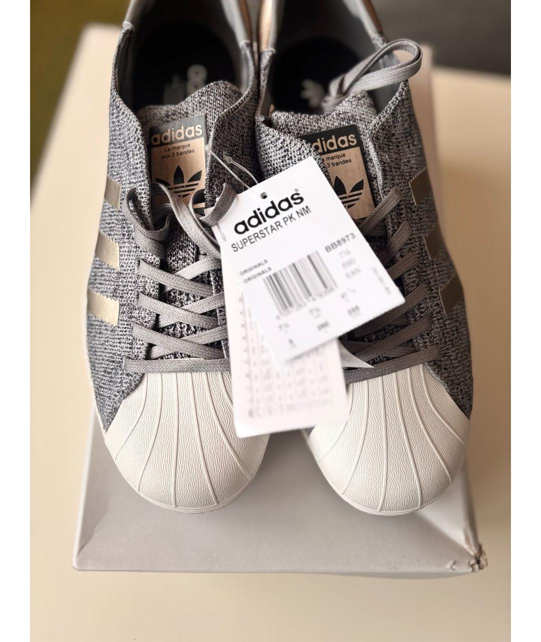 ADIDAS Серые текстильные низкие кроссовки / кеды, фото 2