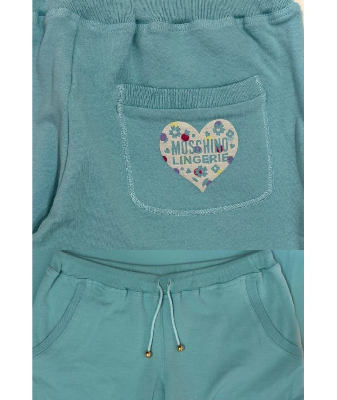 MOSCHINO Бирюзовый хлопко-эластановый спортивные костюмы, фото 9