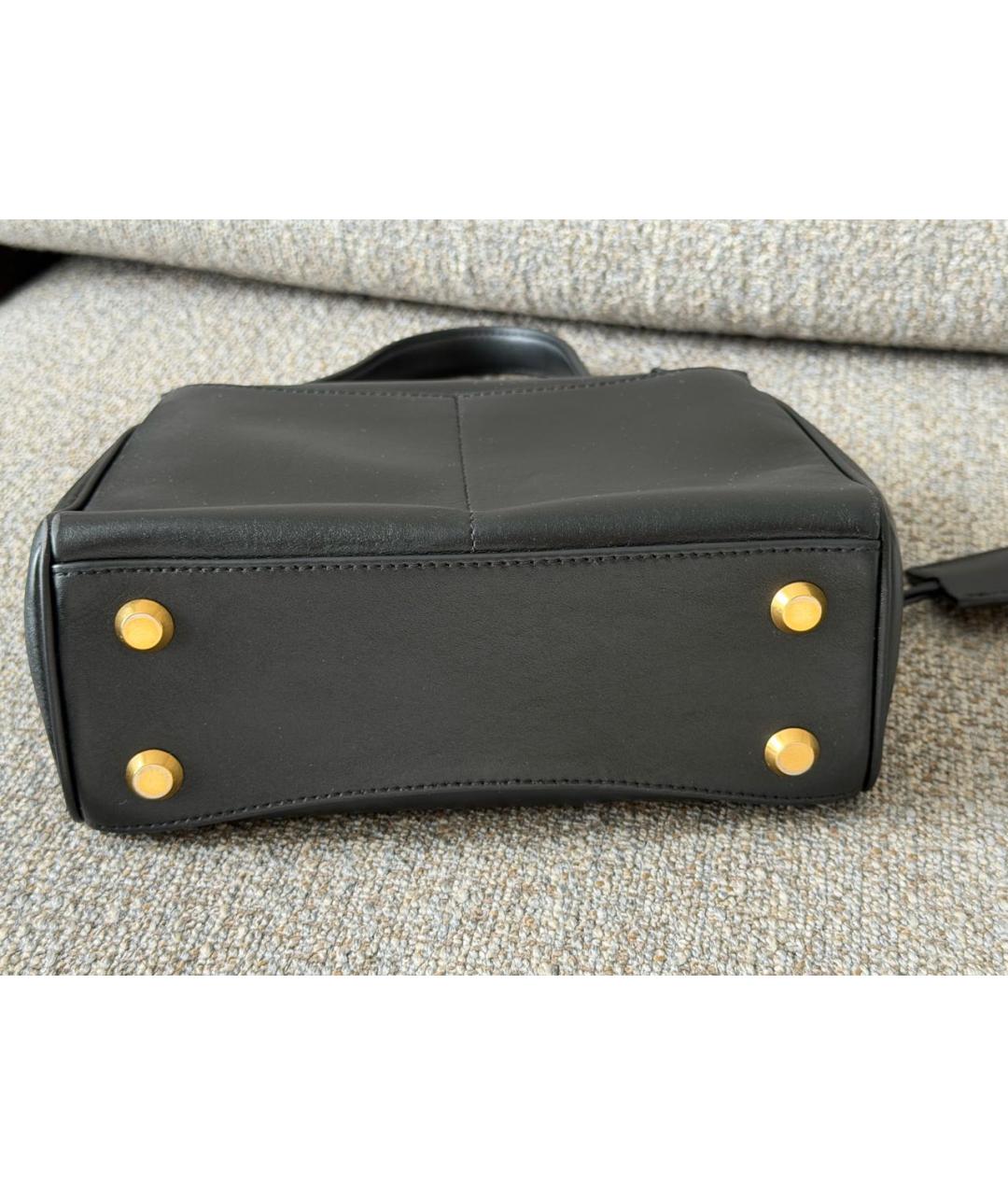 BALENCIAGA Черная кожаная сумка через плечо, фото 8