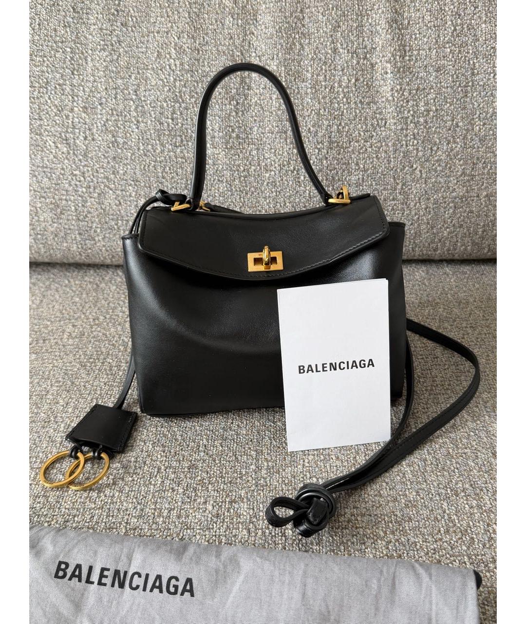 BALENCIAGA Черная кожаная сумка через плечо, фото 7