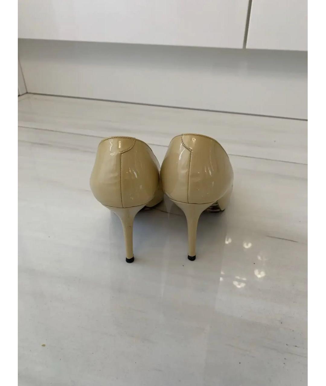 DOLCE&GABBANA Бежевые туфли из лакированной кожи, фото 4