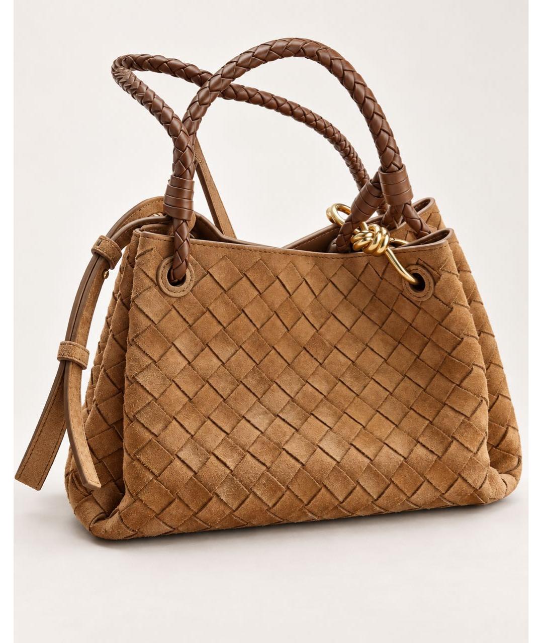 BOTTEGA VENETA Коричневая замшевая сумка через плечо, фото 5