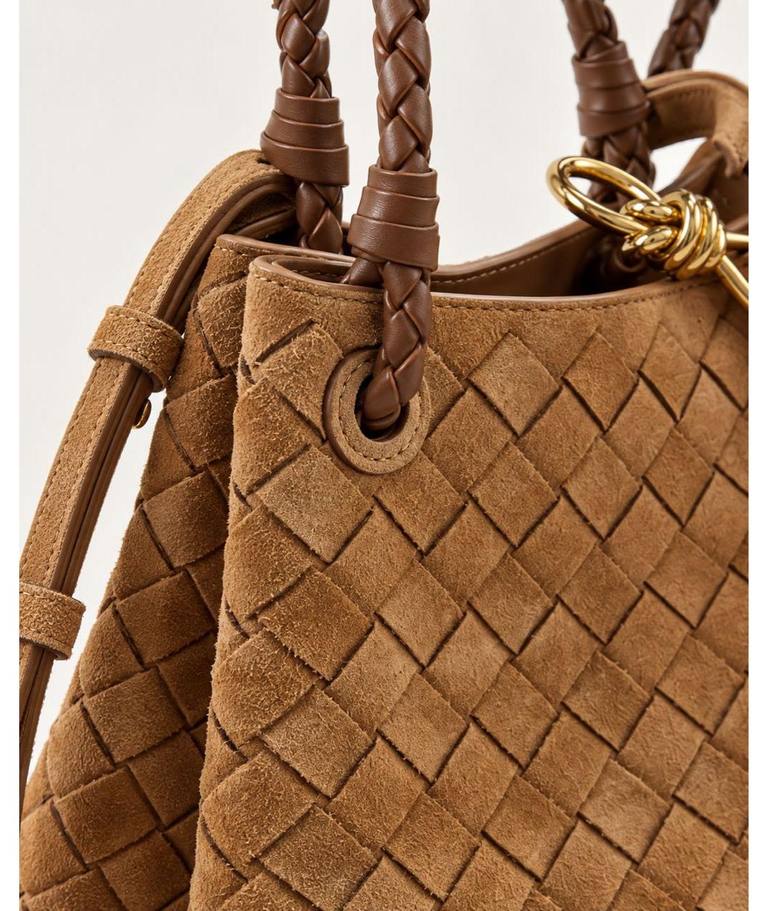 BOTTEGA VENETA Коричневая замшевая сумка через плечо, фото 3