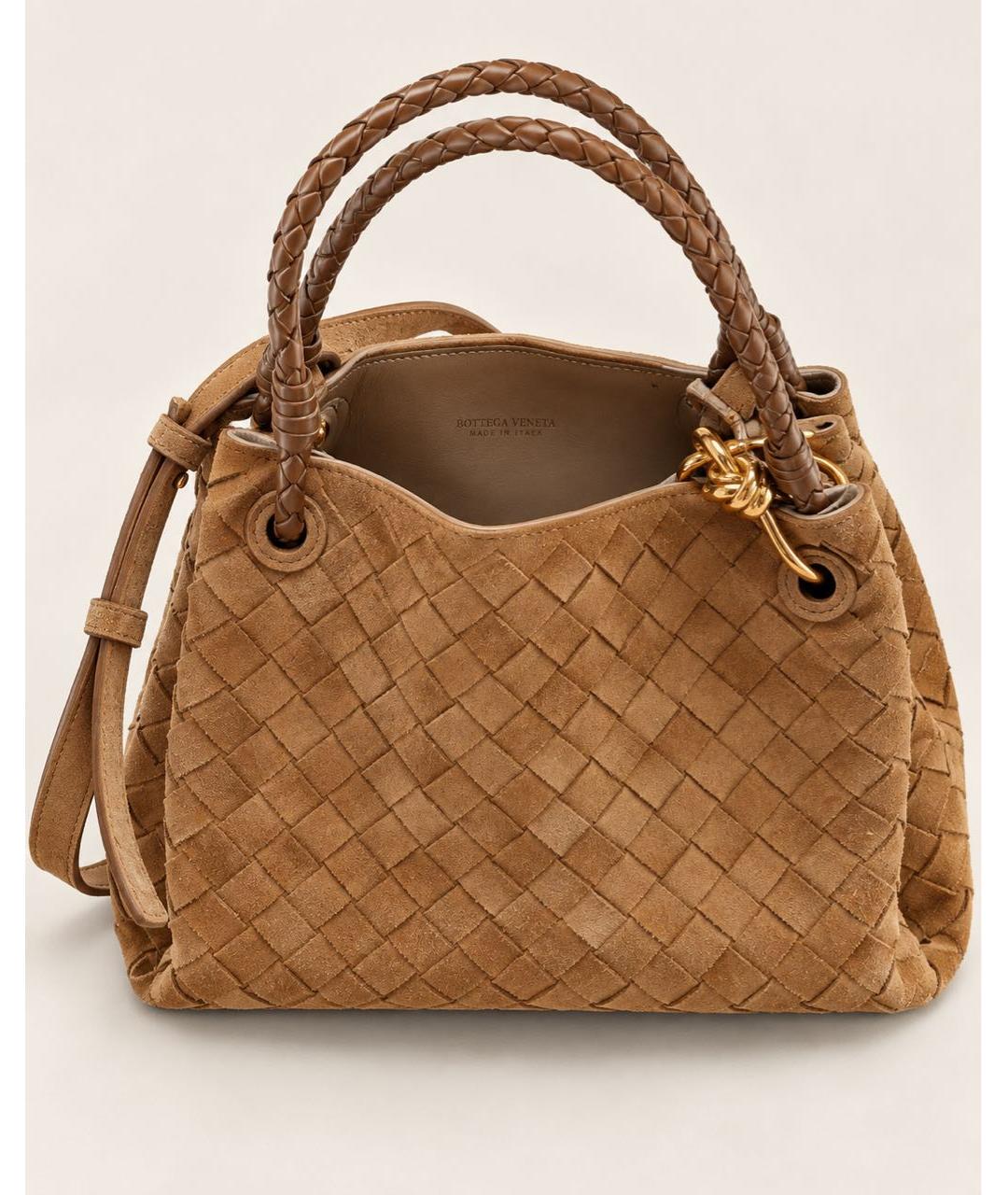 BOTTEGA VENETA Коричневая замшевая сумка через плечо, фото 4