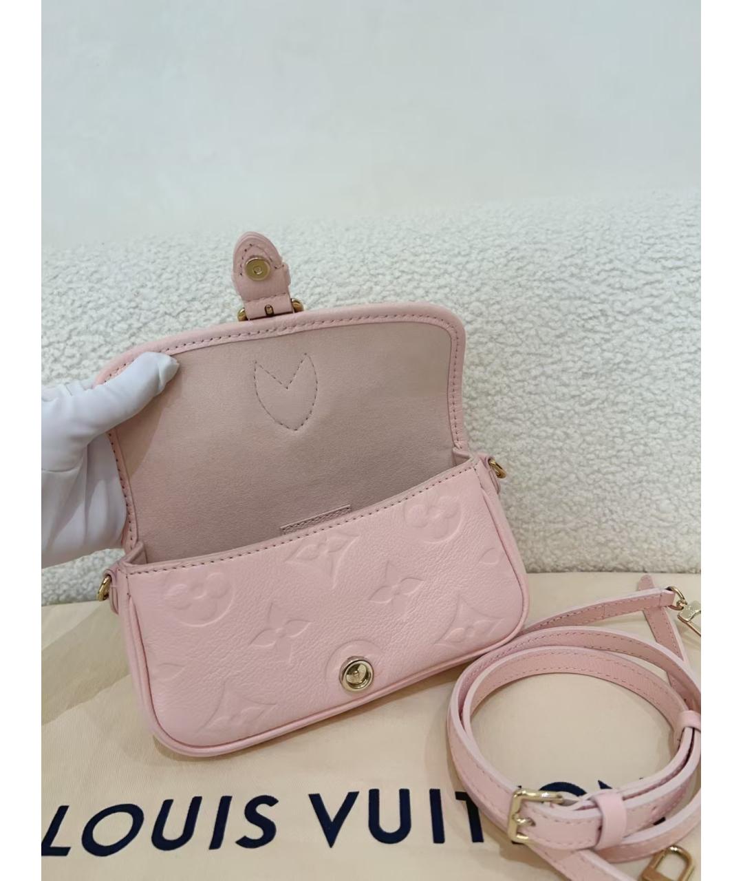 LOUIS VUITTON Розовая кожаная сумка через плечо, фото 3
