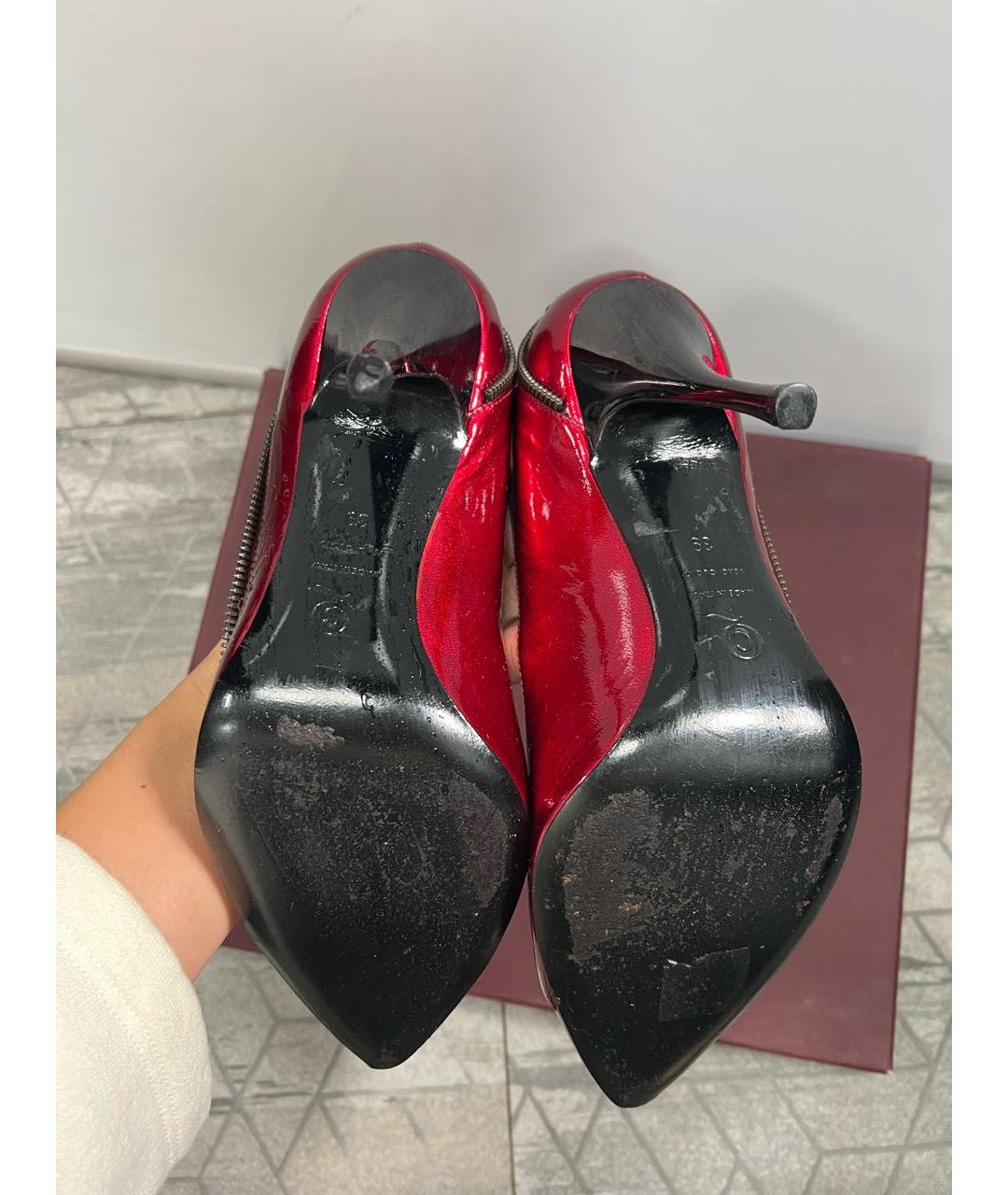 ALEXANDER MCQUEEN Красные туфли из лакированной кожи, фото 3