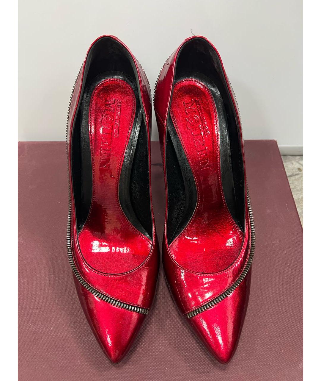 ALEXANDER MCQUEEN Красные туфли из лакированной кожи, фото 2