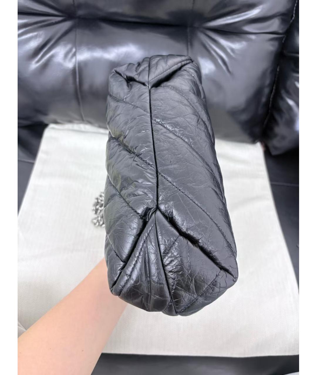 BALENCIAGA Черная кожаная сумка через плечо, фото 2
