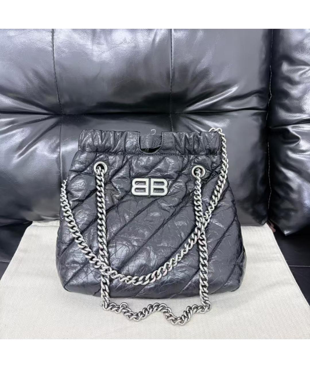 BALENCIAGA Черная кожаная сумка через плечо, фото 4