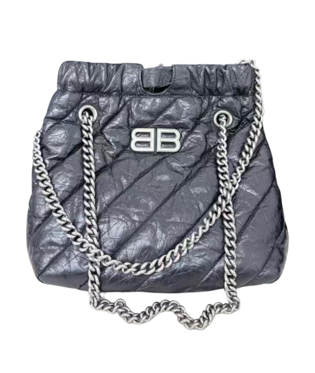 BALENCIAGA Черная кожаная сумка через плечо, фото 1