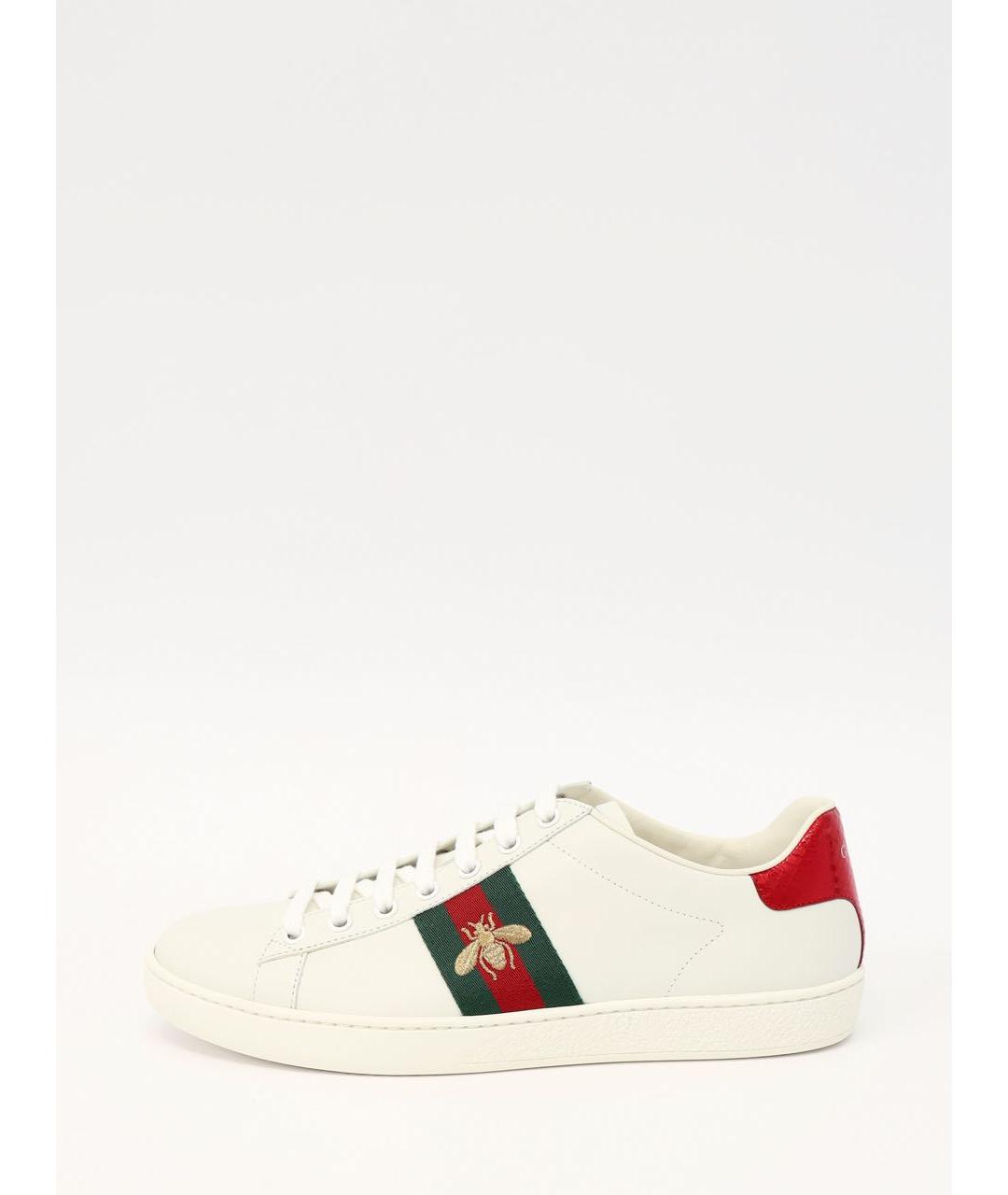 GUCCI Белые кожаные кеды, фото 2