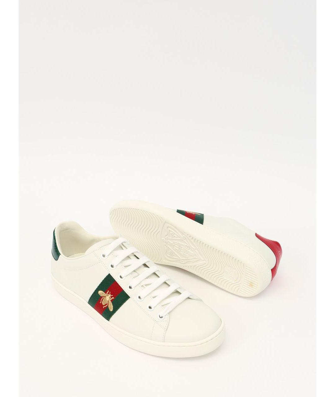 GUCCI Белые кожаные кеды, фото 8