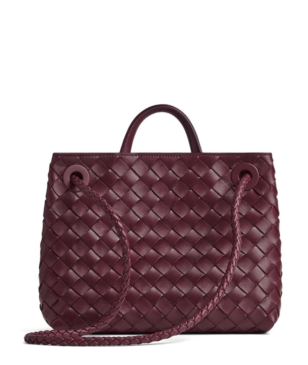 BOTTEGA VENETA Бордовая кожаная сумка тоут, фото 2