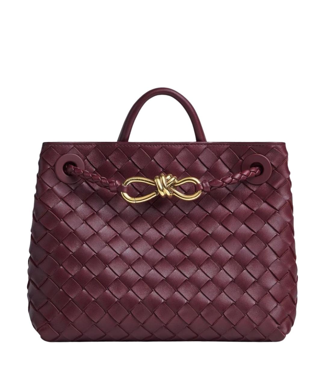 BOTTEGA VENETA Бордовая кожаная сумка тоут, фото 1