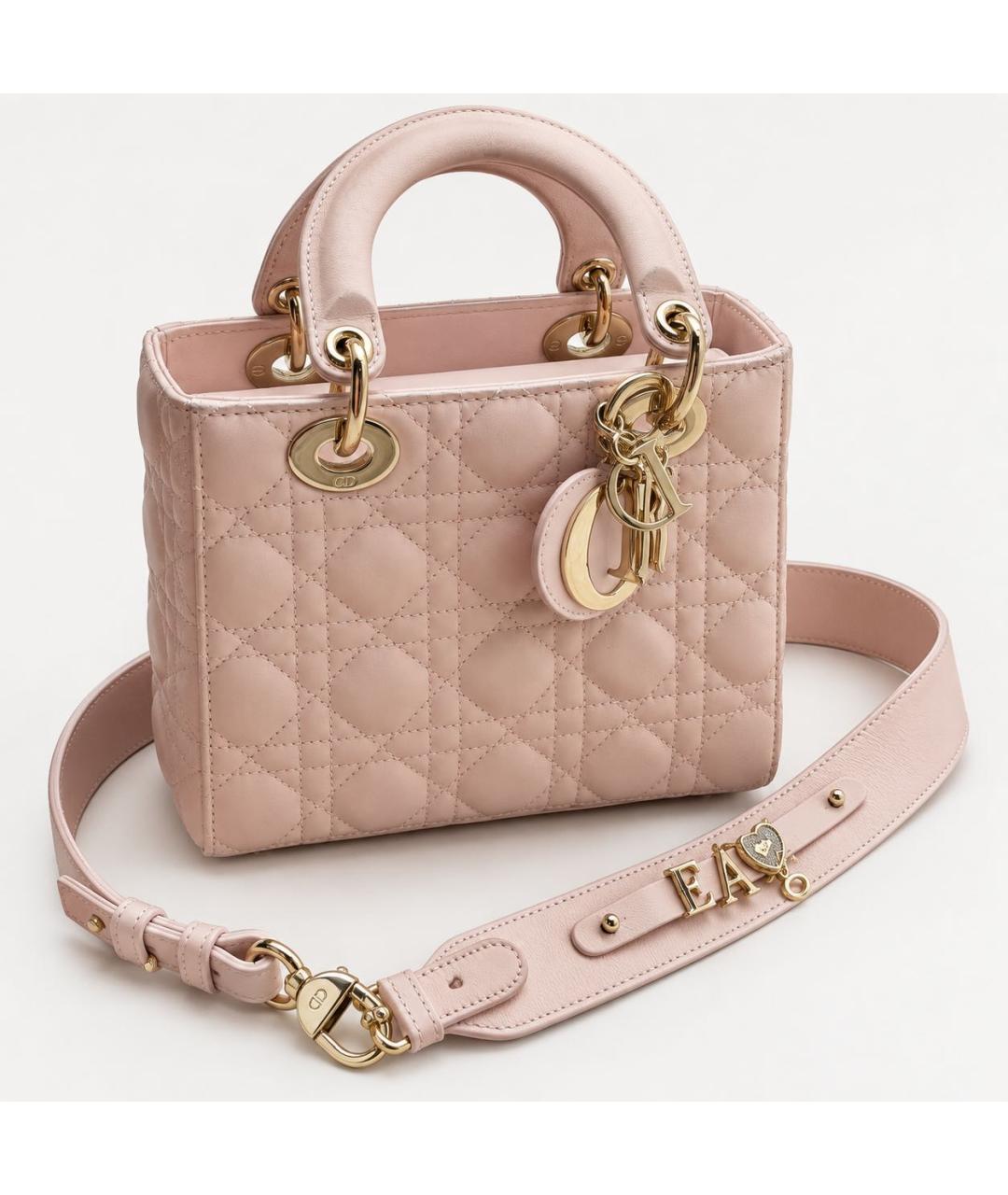CHRISTIAN DIOR Розовая кожаная сумка с короткими ручками, фото 2
