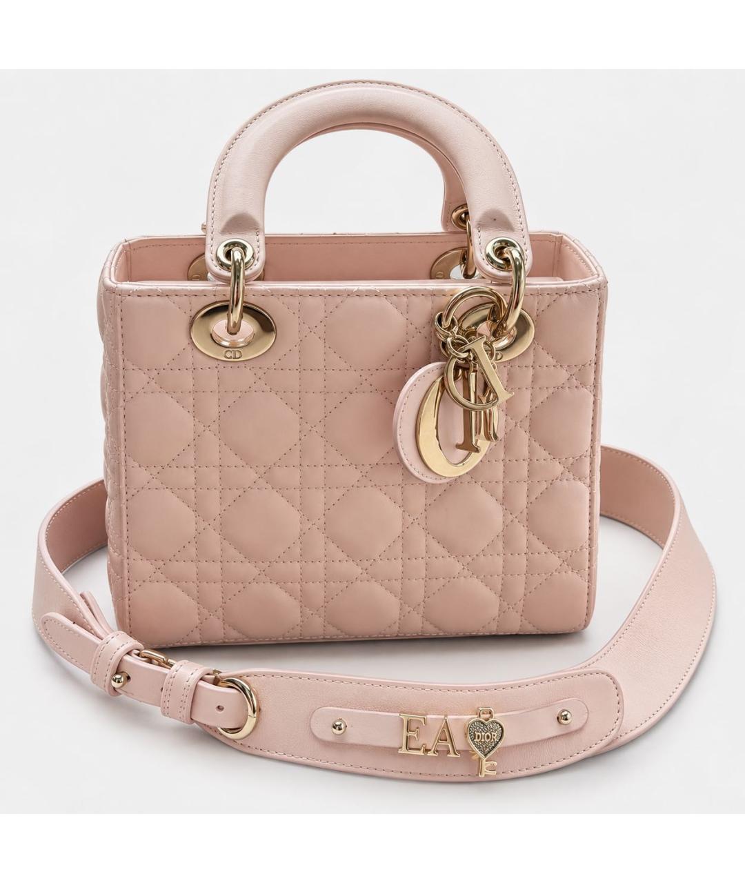CHRISTIAN DIOR Розовая кожаная сумка с короткими ручками, фото 5
