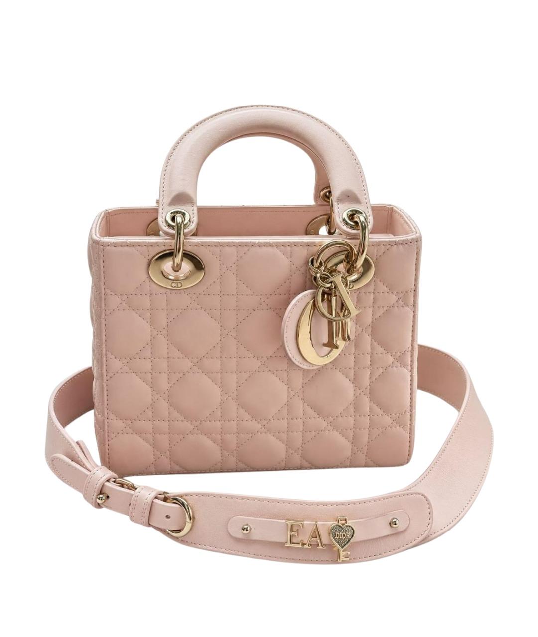CHRISTIAN DIOR Розовая кожаная сумка с короткими ручками, фото 1