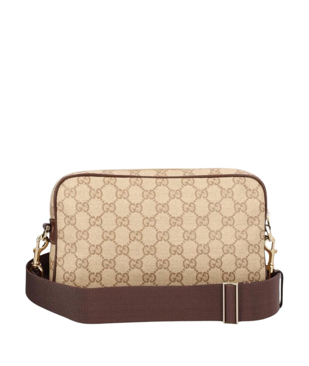 GUCCI Бежевая сумка на плечо из канвы, фото 2