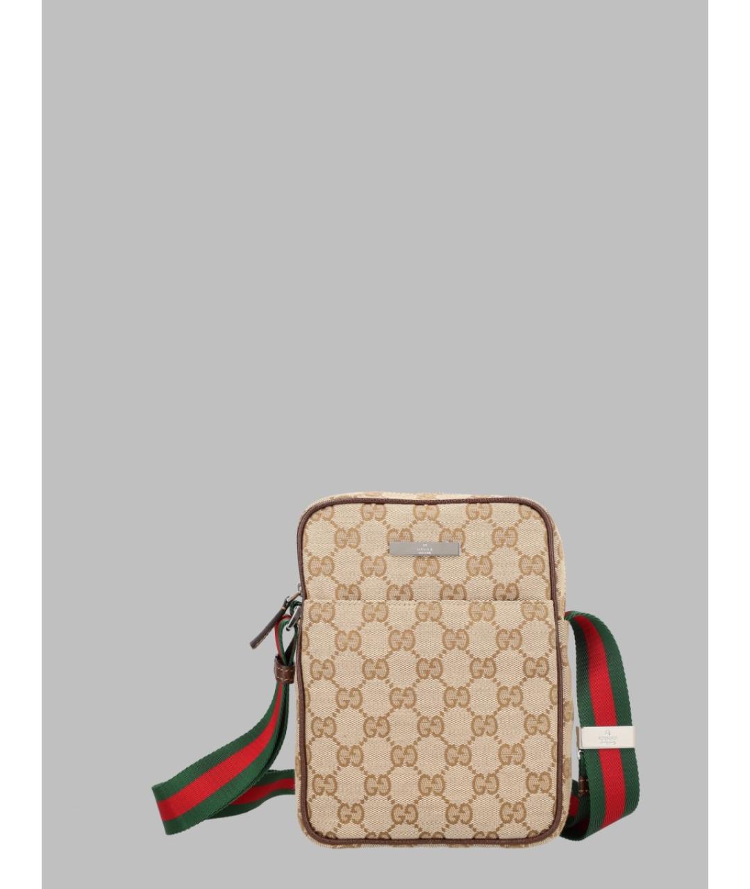 GUCCI Бежевая тканевая сумка на плечо, фото 3