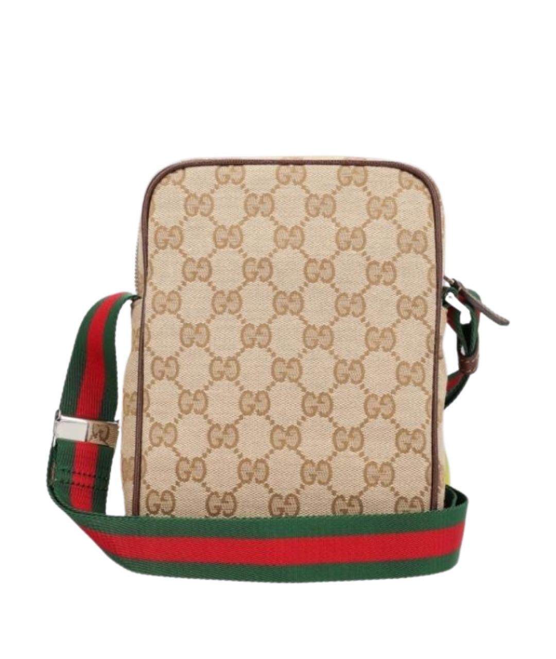 GUCCI Бежевая тканевая сумка на плечо, фото 2