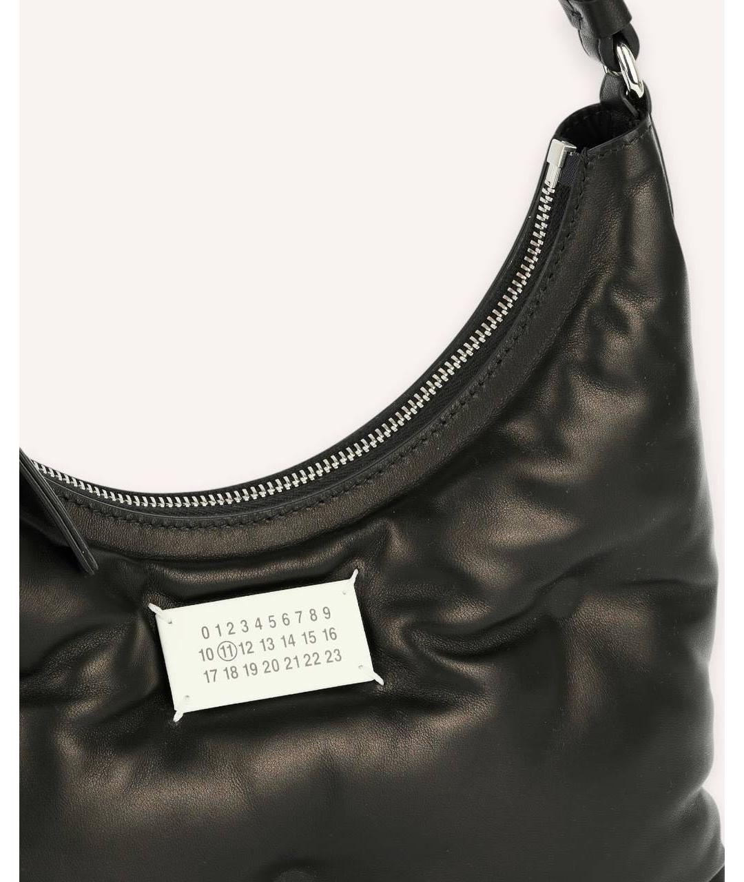 MAISON MARGIELA Черная кожаная сумка через плечо, фото 3