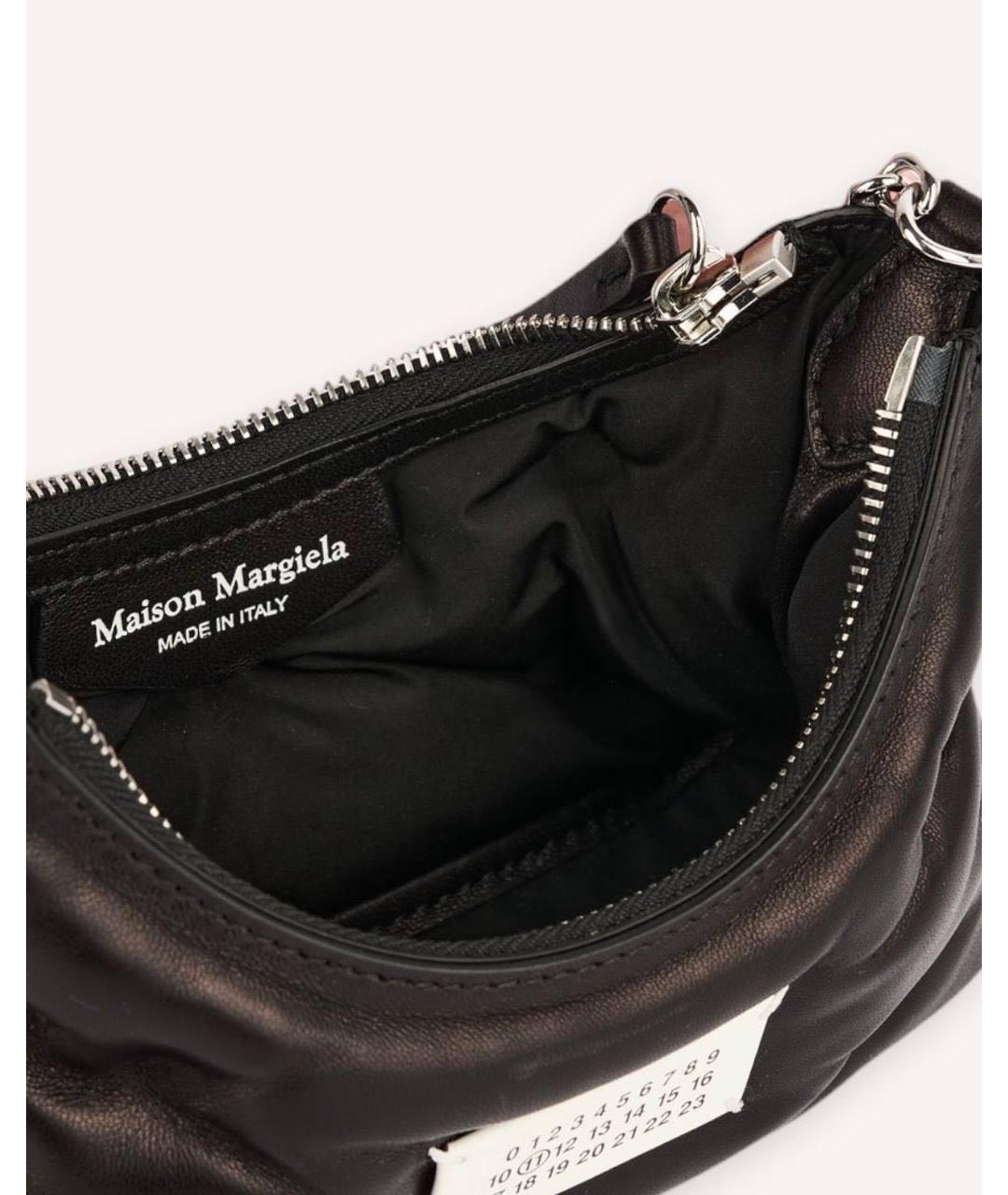 MAISON MARGIELA Черная кожаная сумка через плечо, фото 5