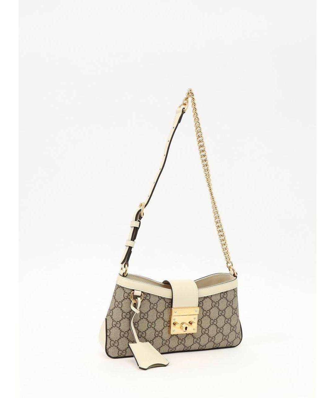 GUCCI Бежевая сумка через плечо из канвы, фото 3